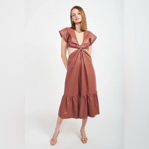 En Saison Lana cutout vegan leather dress, size small